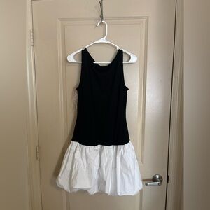 Black and White Sleeveless Dress